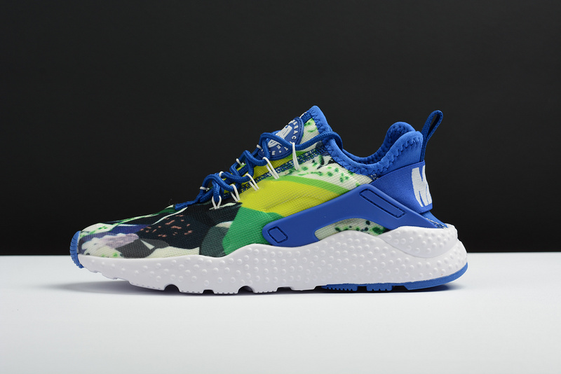 nike huarache blanc et bleu
