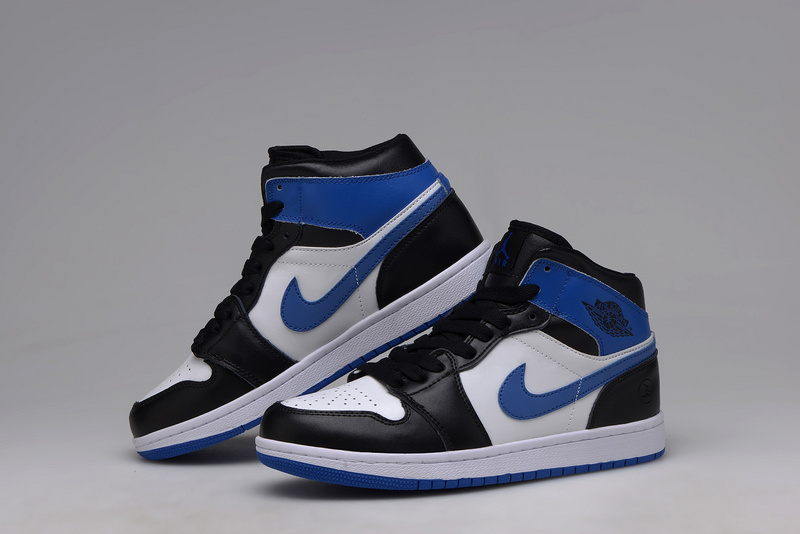 Nike Air Jordan 1 Noir Et Bleu Homme Jordan 1 Mid Magasin ...