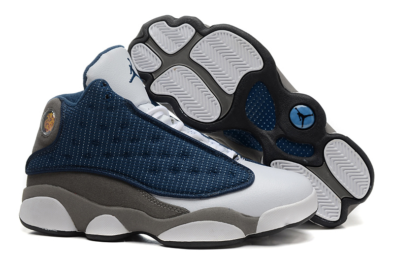 Air Jordan 13 Blanc Et Bleu Et Gris Pas Cher Nike Air Jordan jordan homme pas cher